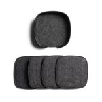 Squircle Felt Coaster Set - Grey