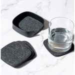 Squircle Felt Coaster Set - Grey