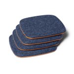 Squircle Felt Coaster Set - Blue