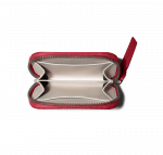 Crimson Red Vegan Leather Zipper Slim Card & Coin Wallet | Online Shopping | KlippiK Kuwait UAE Saudi