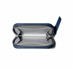 Ultramarine Blue Vegan Leather Zipper Slim Card & Coin Wallet | Online Shopping | KlippiK Kuwait UAE Saudi