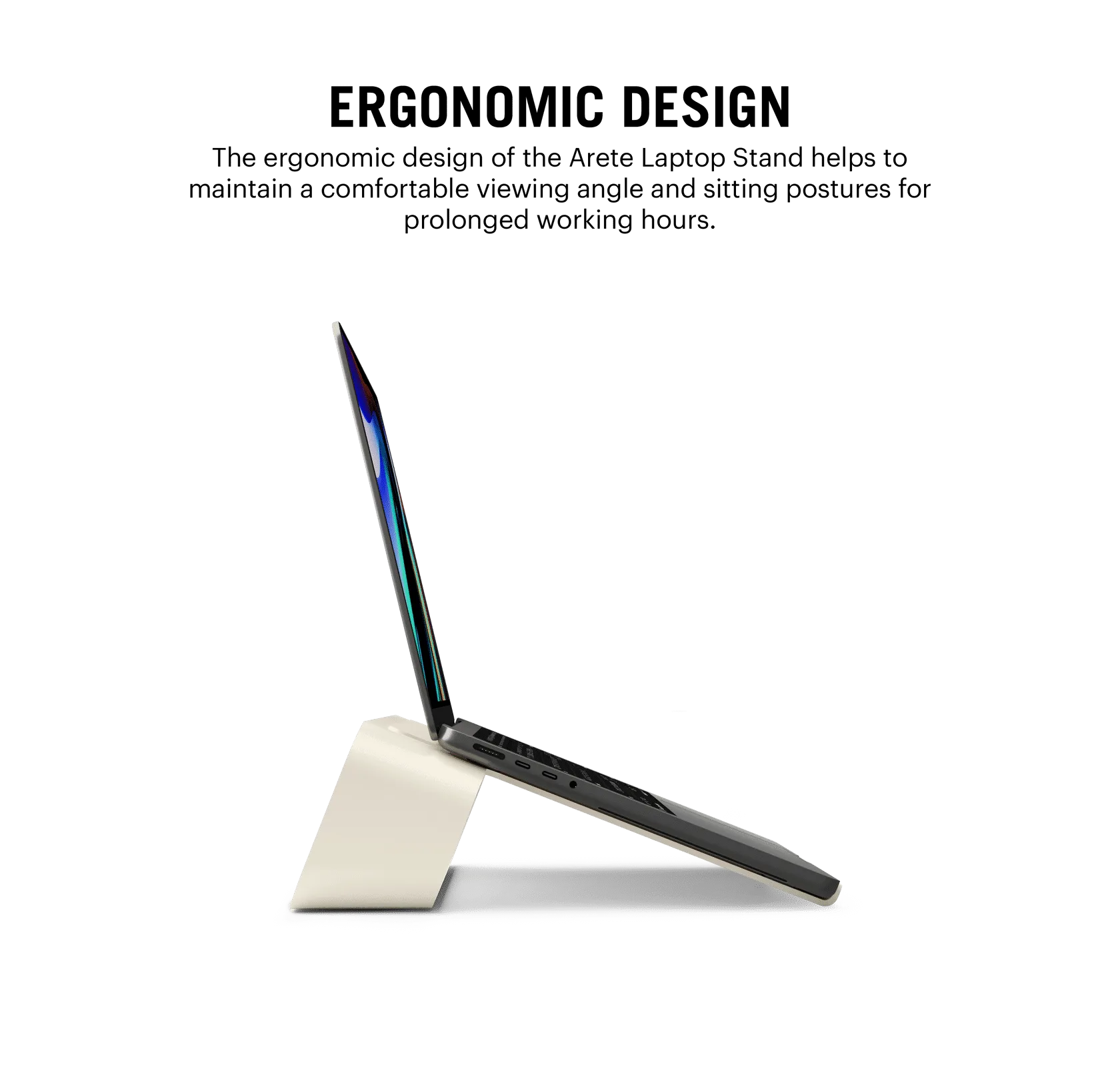 Arete Laptop Stand - Ivory White | Platform Collection | KlippiK Kuwait UAE Saudi