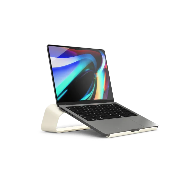 Arete Laptop Stand - Ivory White | Platform Collection | KlippiK Kuwait UAE Saudi