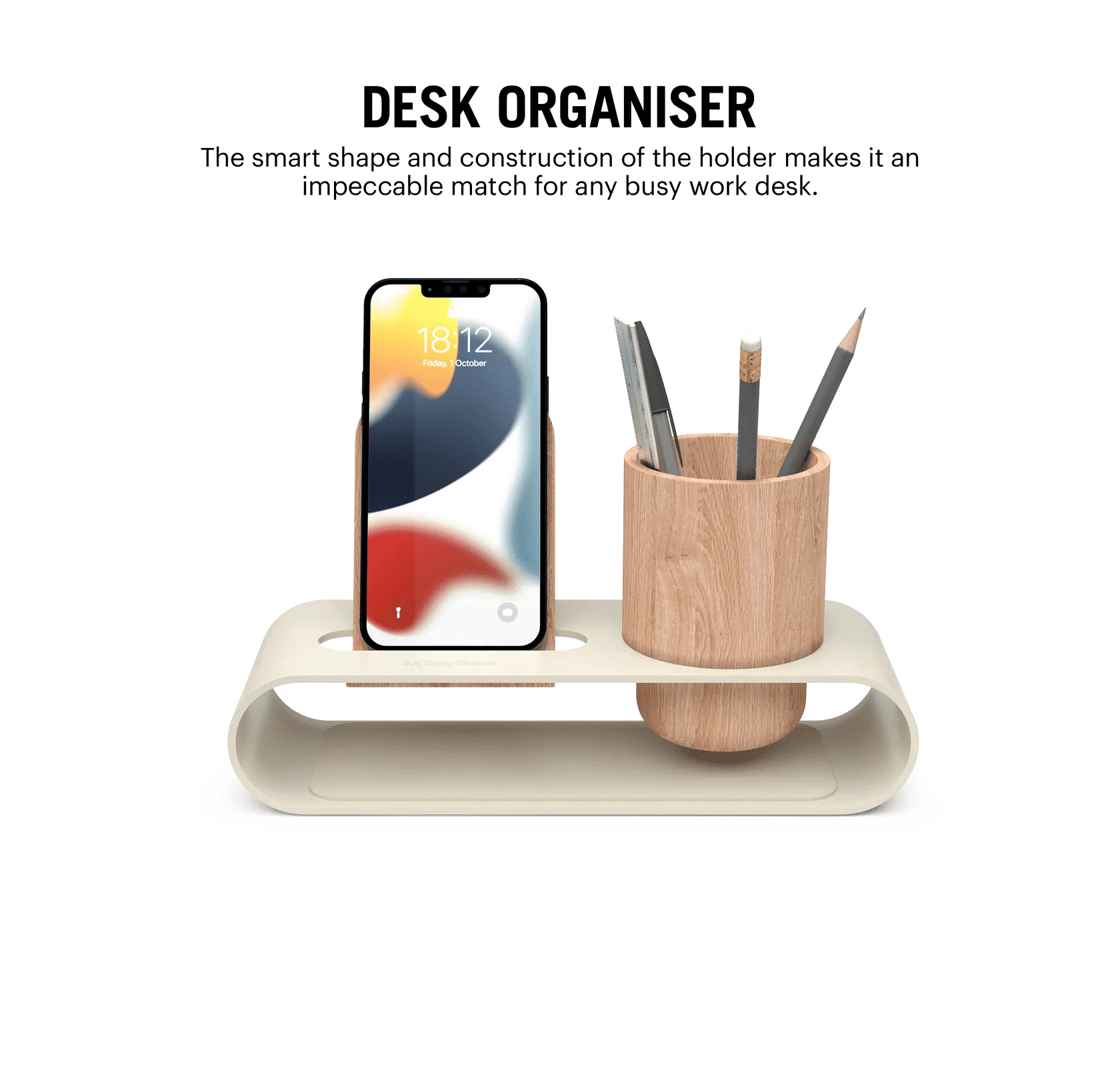 Cirque Phone and Pen Stand - Ivory White | Shop Online - Platform Collection | Klippik Kuwait UAE Saudi