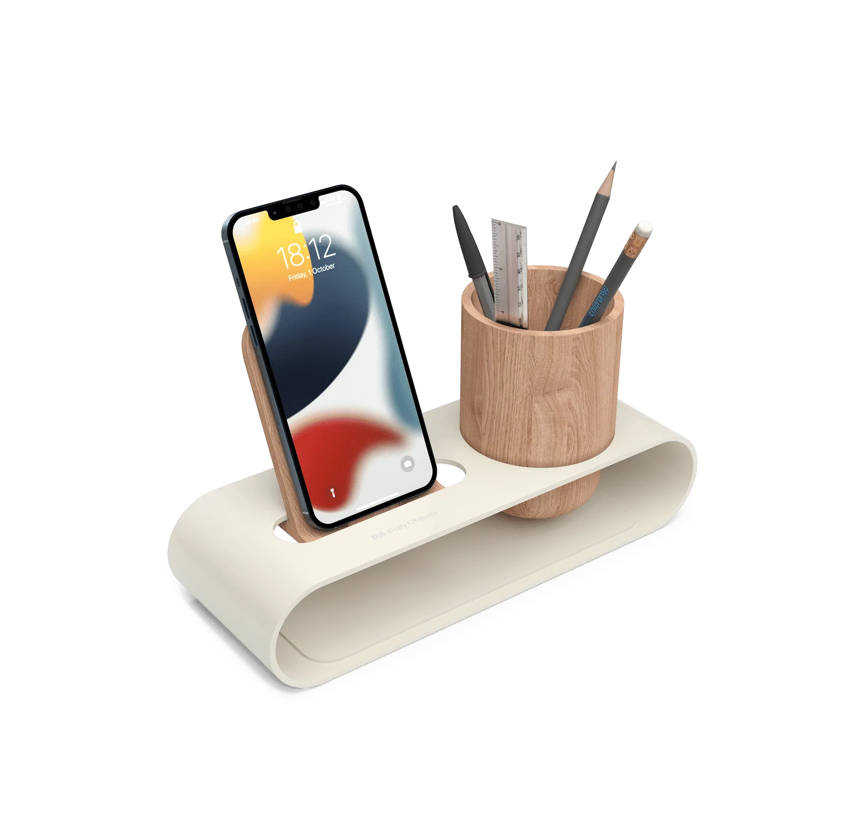 Cirque-Phone-and-Pen-Stand-Ivory-v Cirque Phone and Pen Stand - Ivory White | Shop Online - Platform Collection | Klippik Kuwait UAE Saudi