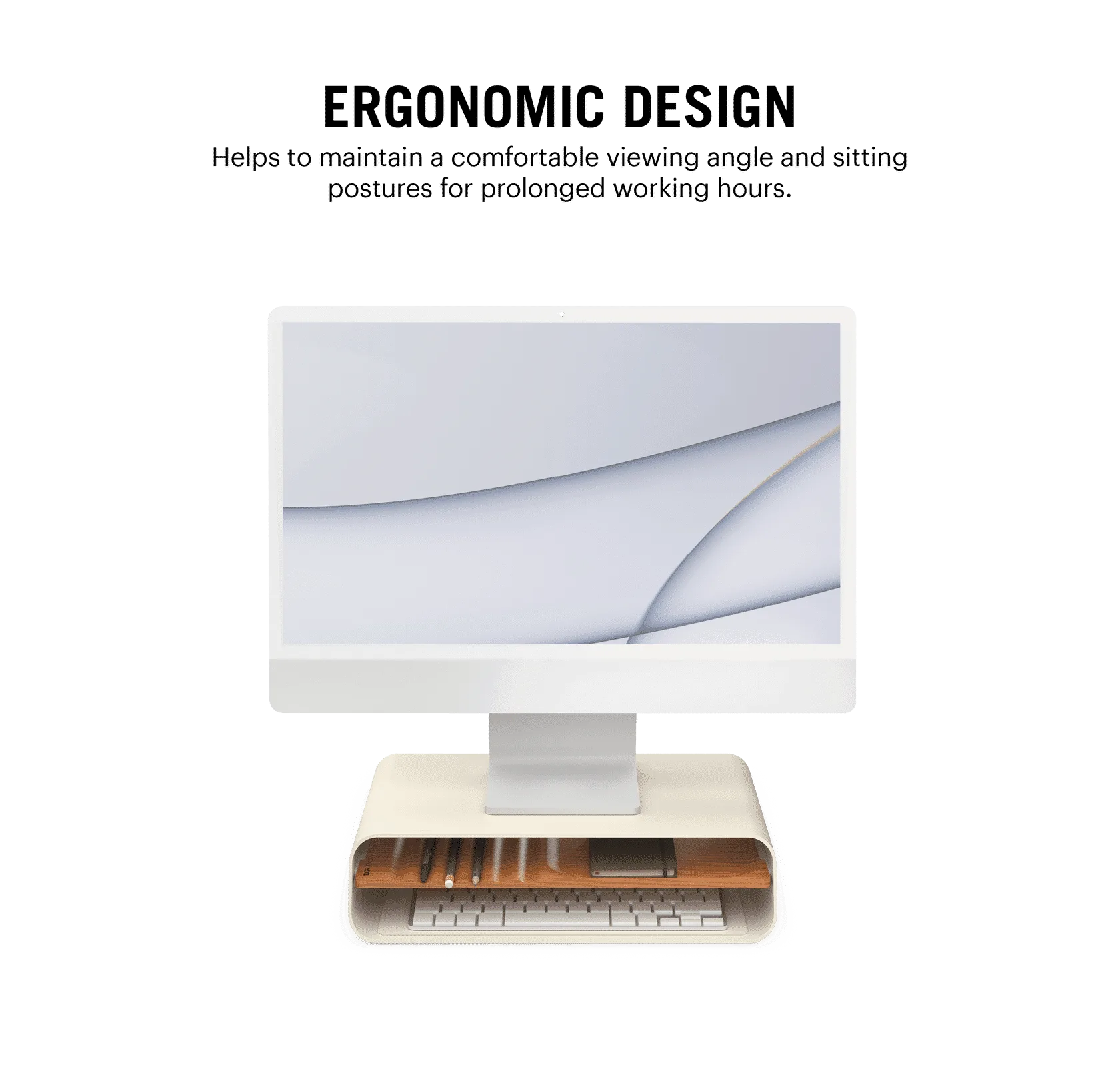 Mesa Monitor Stand Ivory White Shop Online - Platform Collection | Klippik Kuwait UAE Saudi