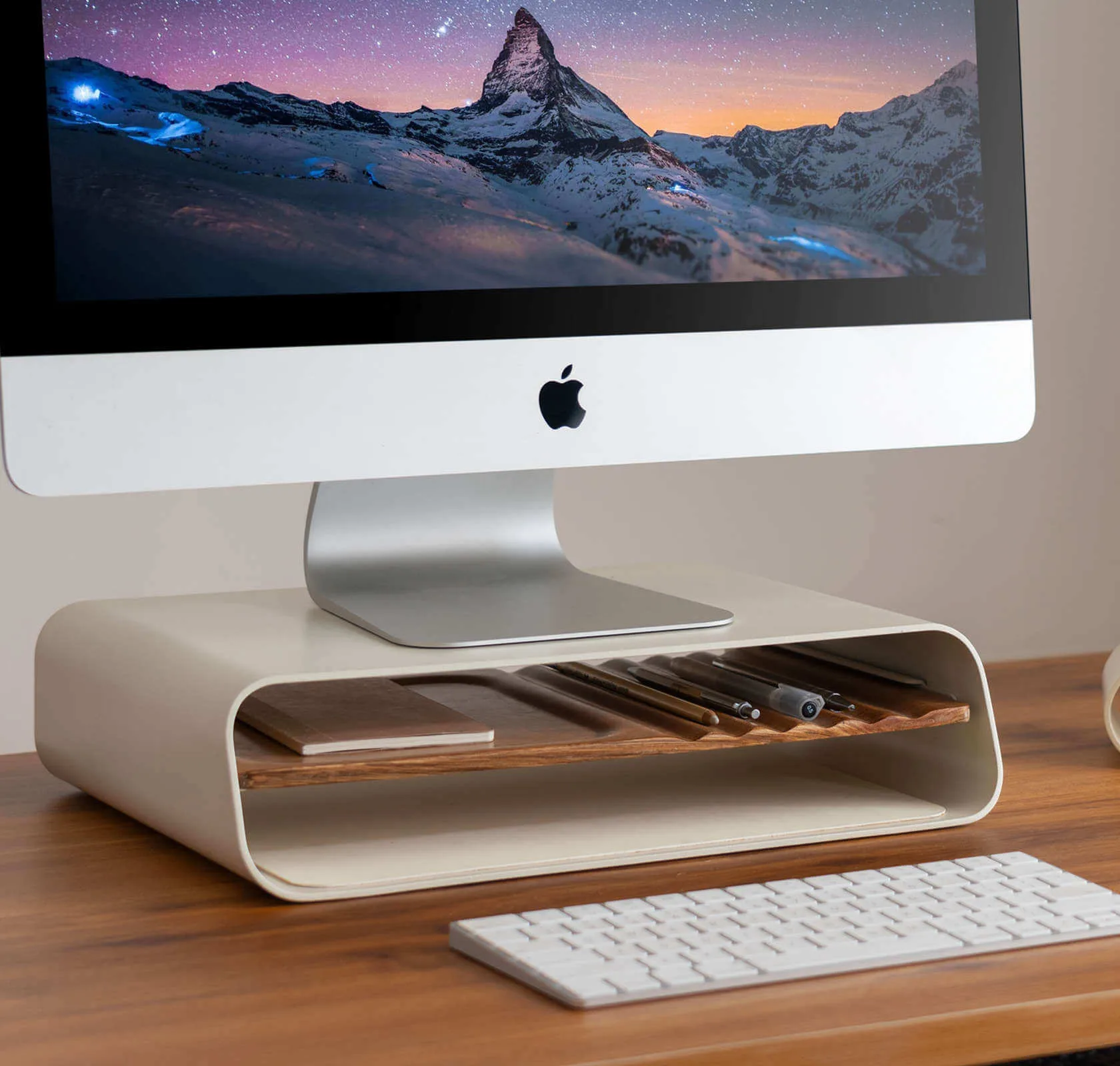 Mesa Monitor Stand Ivory White Shop Online - Platform Collection | Klippik Kuwait UAE Saudi