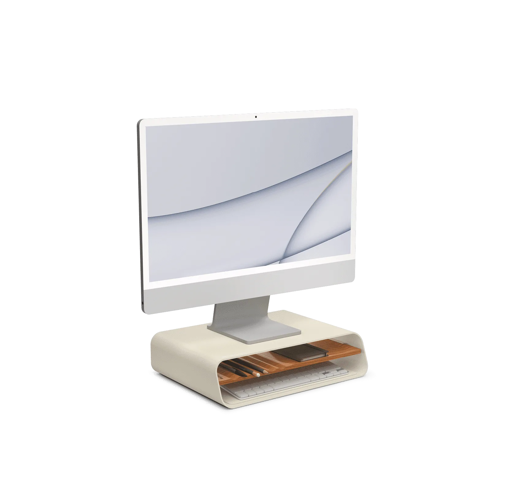Mesa-Monitor-Stand-Ivory Mesa Monitor Stand Ivory White Shop Online - Platform Collection | Klippik Kuwait UAE Saudi