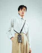 Black Leatherite Crossbody Phone Lanyard - Strap