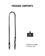 Black Reflective Crossbody Phone Lanyard - Cord