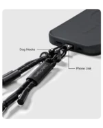 Black Reflective Crossbody Phone Lanyard - Cord