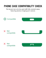 Black Reflective Crossbody Phone Lanyard - Cord