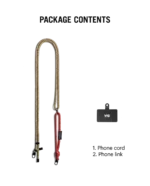 Red-Beige Crossbody Phone Lanyard - Cord