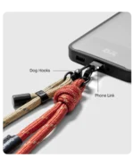 Red-Beige Crossbody Phone Lanyard - Cord