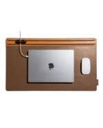 Tan-Brown Snap On Organiser Desk Mat with Cable Holder