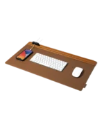 Tan-Brown Snap On Organiser Desk Mat with Cable Holder