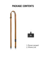 Tan Leatherite Crossbody Phone Lanyard - Strap