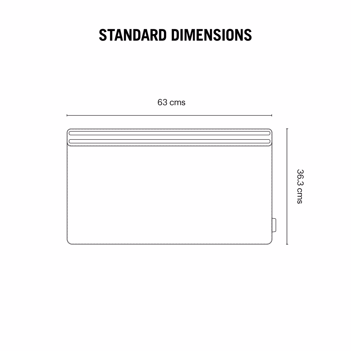Red-Black Snap On Organiser Desk Mat with Cable Holder + Phone Mount + Apple Watch Charging Stand in Black – Top down view showing dimensions and outline | KlippiK