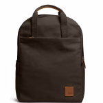 Clove Field Daypack — canvas daypack with a top handle and leather logo patch, shown on white