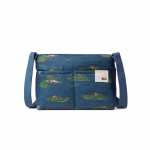 Blue alligator print crossbody bag with adjustable strap front view | KlippiK Kuwait