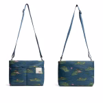 Front and back view of blue alligator print crossbody bag side by side | KlippiK Kuwait