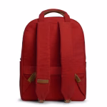 Back view of crimson red canvas Field daypack with padded shoulder straps | KlippiK Kuwait