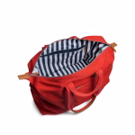 Interior pocket view of crimson red canvas Field duffle bag | KlippiK Kuwait