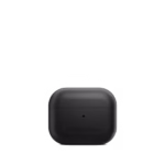Black Leatherite AirPods Pro 2 Case Cover shown closed from the front on a white background