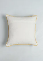 Yellow Dwelling Floret Embroidered Floral 100% Cotton Cushion Cover for Sofa - Multicolor