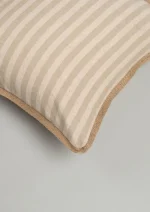 Yellow Dwelling Loom Linen Minimal Design Cushion Cover for Sofa - Beige - Image 4