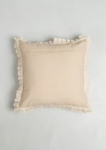 Yellow Dwelling Medley Embroidered minimal design 100% Cotton Cushion Cover for Sofa - Cream - Image 5