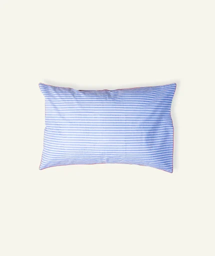 Pale blue Red Silent stripes Body Pillow Cover