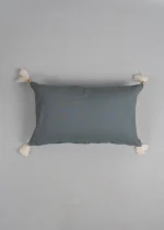 Yellow Dwelling Cosmos Printed 100% Cotton Floral-Geometric Design Cushion Cover for Sofa - Blue - Image 4