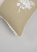 Yellow Dwelling Celeste embroidered 100% Cotton Cushion Cover for Sofa - Nile Blue - Image 4