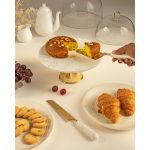 Marble Brass Cake Stand with Knife and Server Set