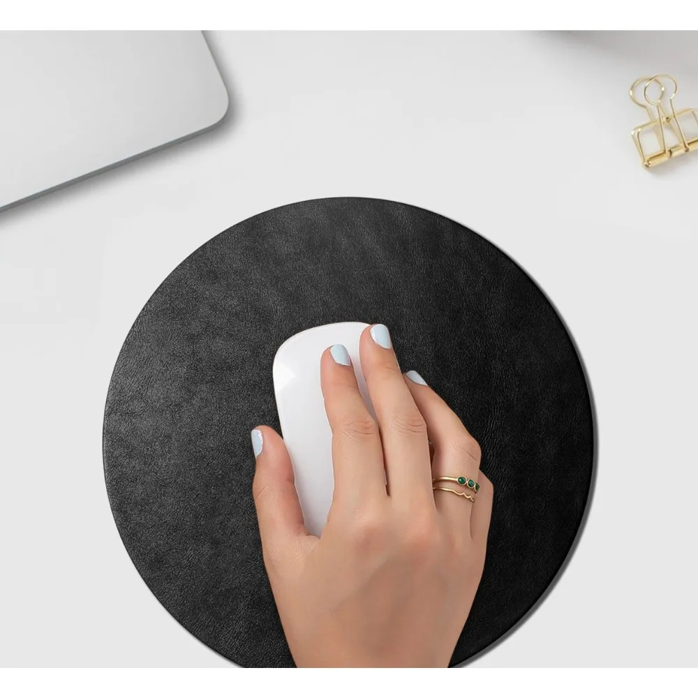 Orb Vegan Leather Mouse Pad - Black