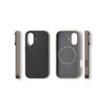 Black-Beige Leatherite MagSafe Phone Case Cover for iPhone 17