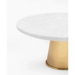 Marble Brass Cake Stand with Knife and Server Set