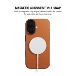 Tan-Grey Leatherite MagSafe Phone Case Cover for iPhone 17