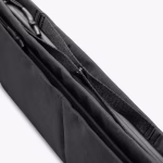 Detail of black laptop sleeve velcro top closure with zipper | KlippiK Kuwait