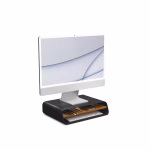 Mesa Monitor Stand - (Black) in Black – Angled View | KlippiK