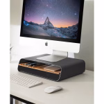 Mesa Monitor Stand - (Black) in Black – Angled View | KlippiK