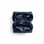 Blue Ripstop Vault Tech Organiser - Medium in Blue – Top-down angled view showing zippered closure and logo | KlippiK