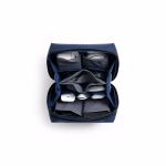 Blue Ripstop Vault Tech Organiser - Medium in Blue – Top-down angled view showing zippered closure and logo | KlippiK