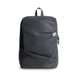 Dark Grey Blaze Daypack — lightweight daypack with a front zip pocket, shown on white