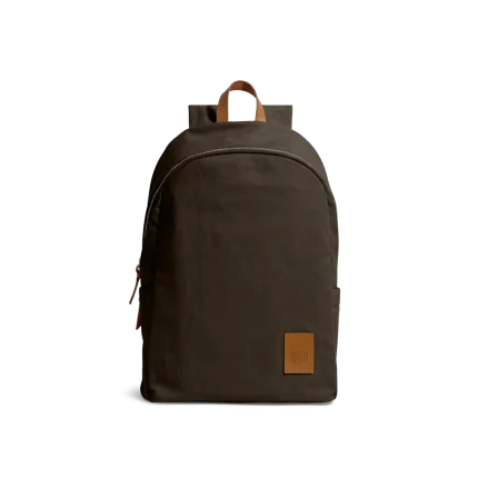 Clove Pedal Daypack by DailyObjects — front view, pure cotton canvas with leather trim