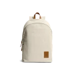 Ivory Pedal Daypack by DailyObjects — front view, pure cotton canvas with leather trim