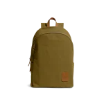 Olive Pedal Daypack by DailyObjects — front view, pure cotton canvas with leather trim