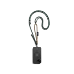 Beige-Green Crossbody Phone Lanyard - Cord attached to a black phone case, shown hanging against a white background
