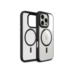 Black Armour MagSafe Phone Case Cover For iPhone 16 Pro shown front and back at an angle on white, with the MagSafe ring visible